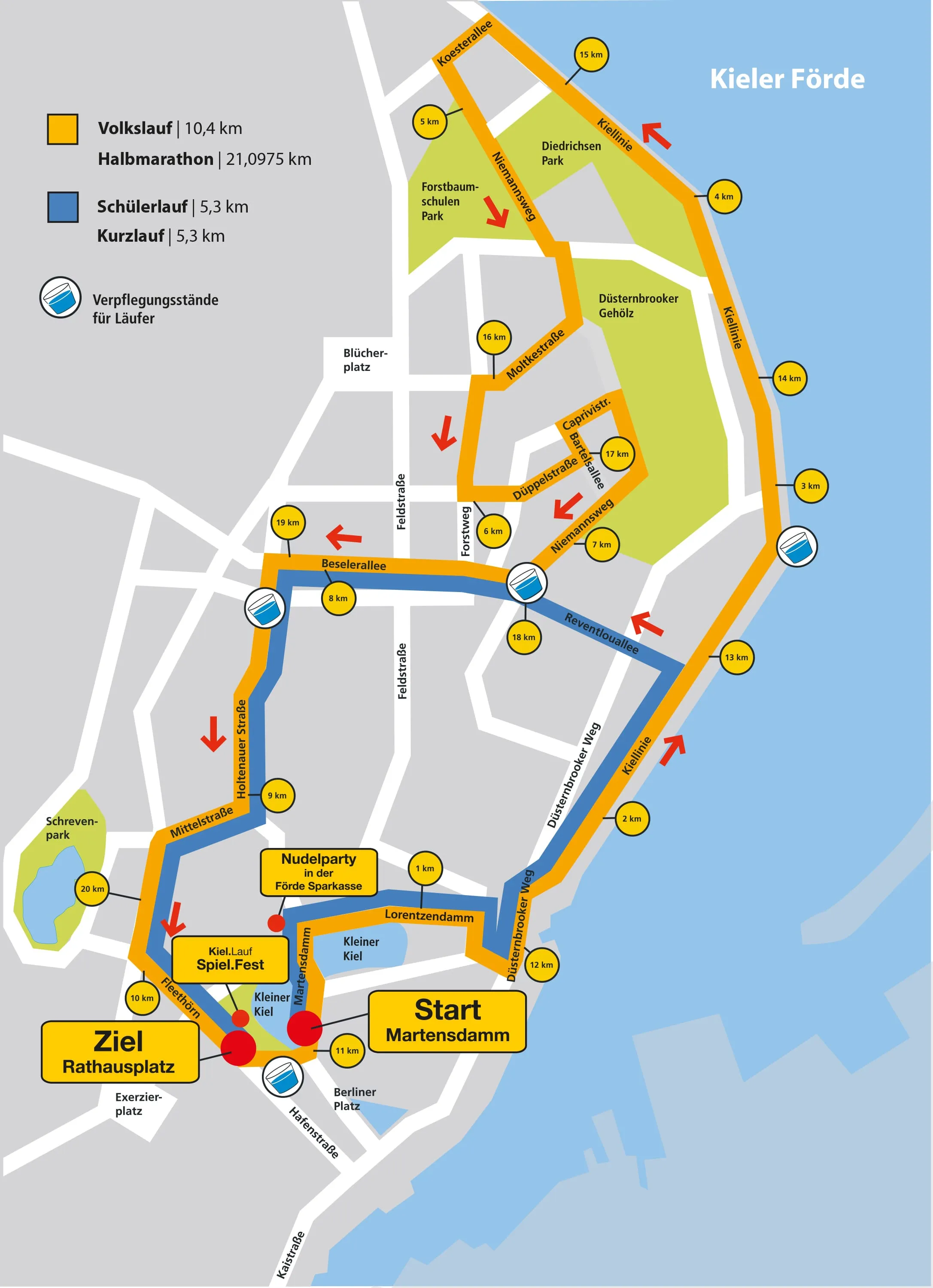 Streckenverlauf Kiel Lauf Streckenverlauf Kiel Lauf